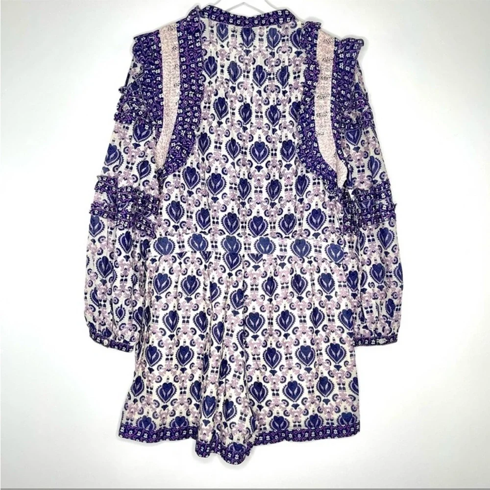 Sea New York Brigitte Border Long Sleeve Romper Size 12 Multicolor Purple NWOT - Picture 7 of 16